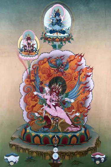 Tsok bum de las Tres Raíces,  Puja de Lama Norlha y  Ofrenda de humo de la montaña Riwo Sangcho